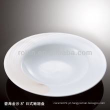 Saudável, durável, branca, porcelana, forno, seguro, cinzento, flor, dinnerware